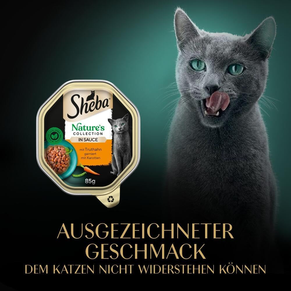 SHEBA Nassfutter für Katzen, Nature's Collection in Truthahnsauce, 2 x 11 x 85 g