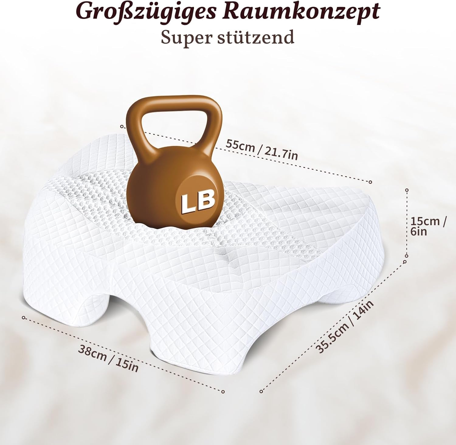 SAHEYER Seitenschläferkissen mit Arm, ergonomisches orthopädisches Kissen, Nacken- und Schulterkissen aus Memory-Schaum, Nackenkissen mit mehreren Winkelarmen für viele Schlafpositionen (weiß) Zervikale orthopädische Kissen Naty Shop