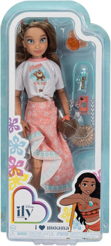 Vaiana-Puppe mit Zubehör, 29 cm, 13 Artikulationspunkte, offiziell lizenziert von Jakks Pacific. Komplett mit kombinierbaren Accessoires und einem funkelnden Mickey-Ring!