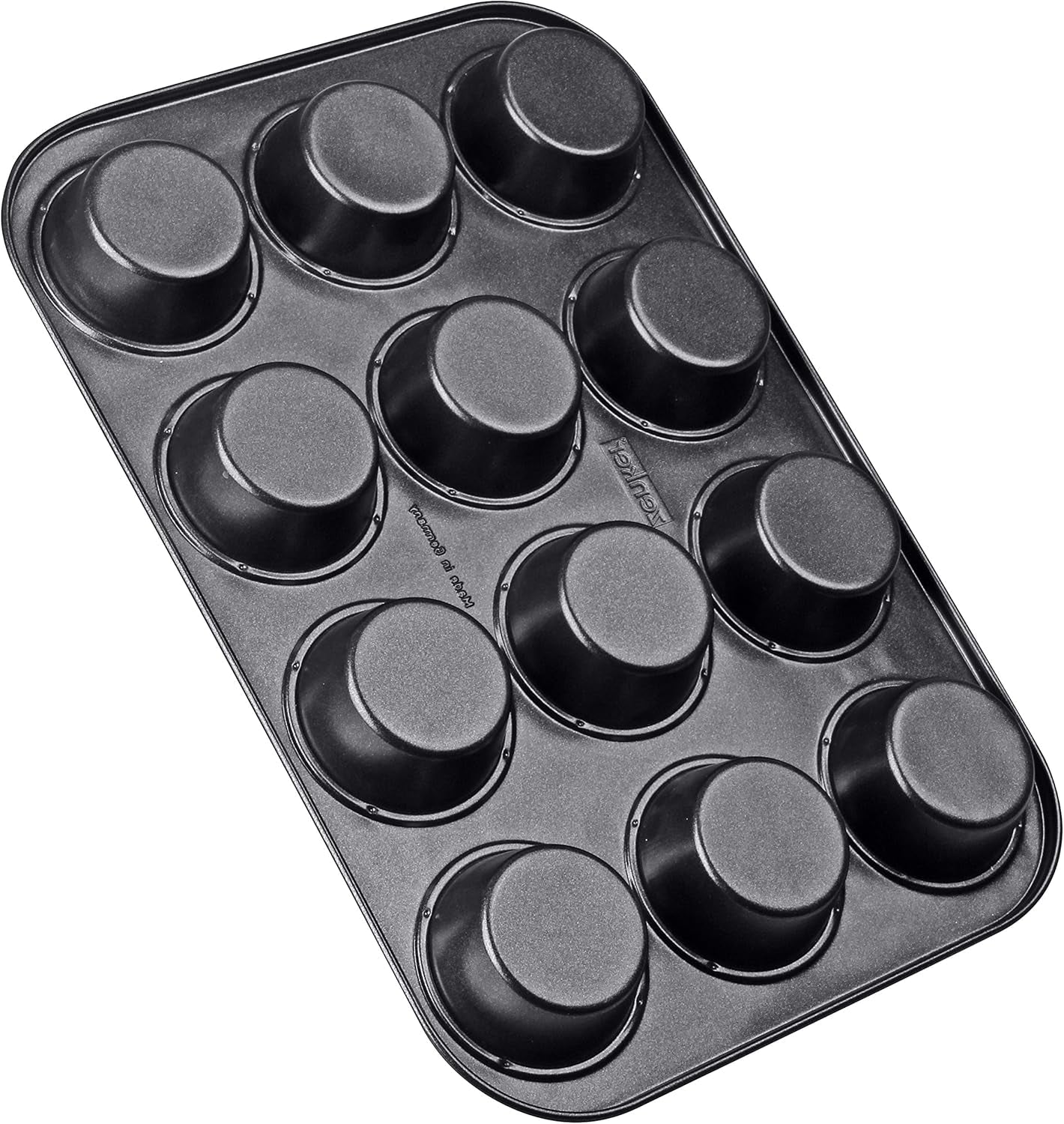 Zenker 12 Muffins, Durchmesser Ø 7 cm CREME NOIR, Backblech für Muffins mit Antihaftbeschichtung, verstärkt mit Keramikformen und Backblechen Naty Shop
