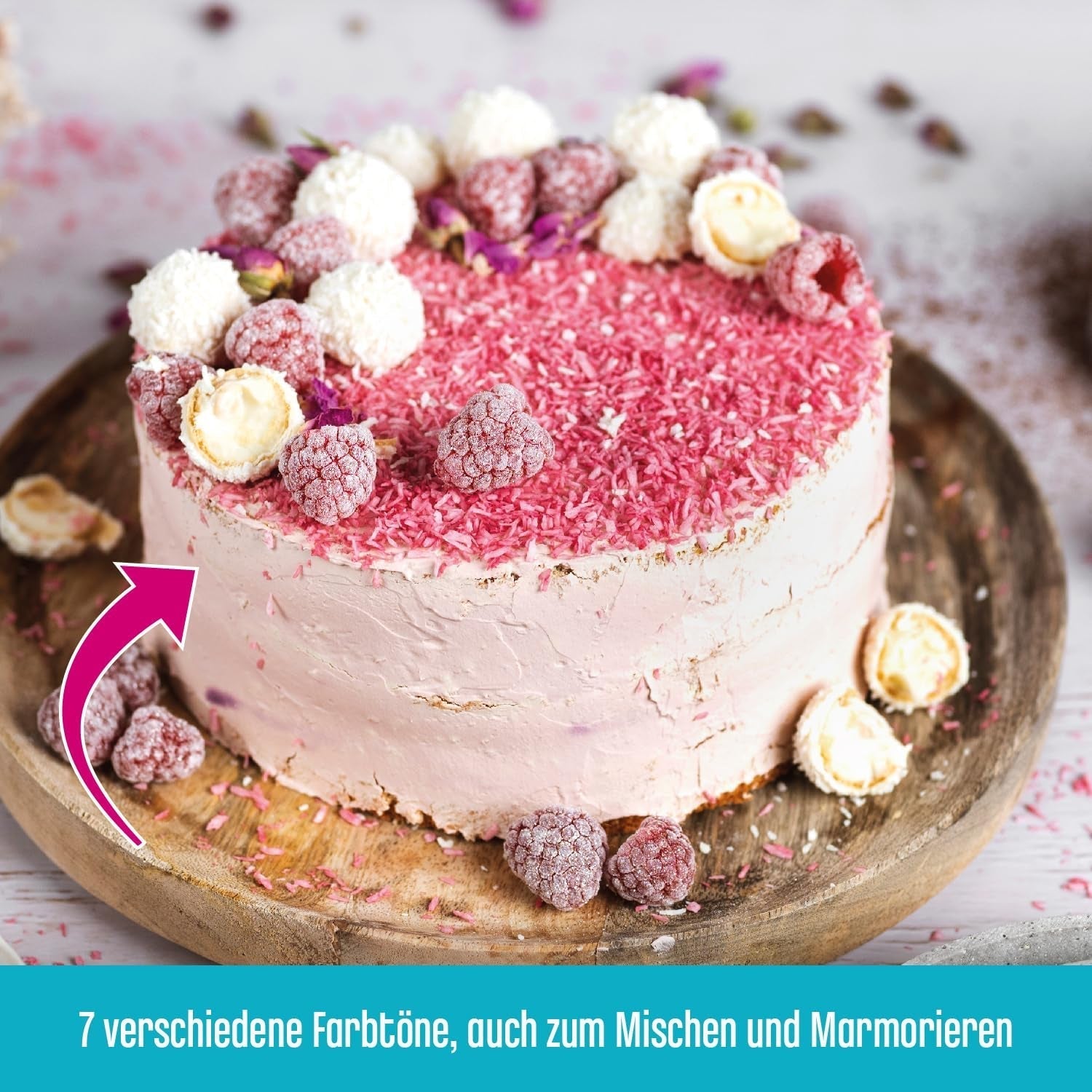 DECOCINO rosa Farbpaste – 20 g – Lebensmittelfarbe, ideal zum Färben von Kuchen, Fondant und Cremes – frei von Azo-Fettsäuren und Gluten