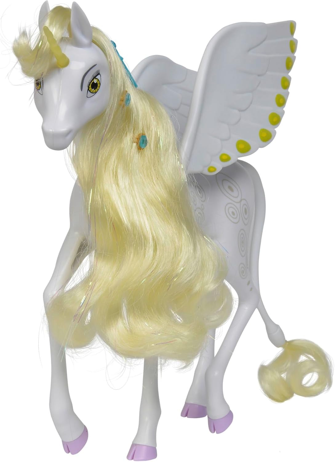 Simba 109480093 – Mia and Me Einhorn Onchao, mit beweglichen Flügeln, Haarspangen, Stylingbürste, Spielpferd, Pony, Centopia, ab 3 Jahren, rosa Naty Shop Dolls