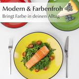 MIAMIO – Set mit 6 Tellern/Speisetellern aus Keramiksteinzeug – Le Papillon-Kollektion (bunt, kleine Teller (6x))