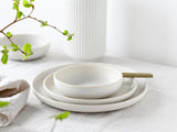 CreaTable, 33065, Uno-Serie, Gelb-Weiß, 12-teiliges Geschirrset, Tellerset aus Porzellan, spülmaschinen- und mikrowellengeeignet, hergestellt in Portugal