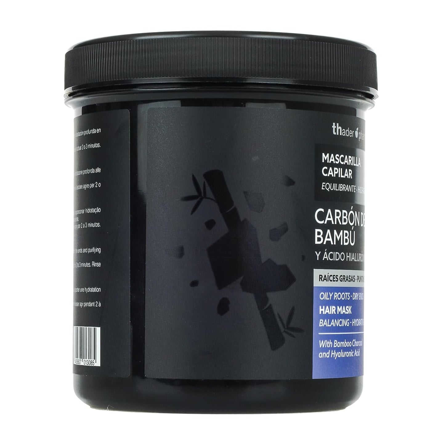 Thader Pharma Ausgleichende Haarmaske mit Bambuskohle und Hyaluronsäure – Ideal für fettige Wurzeln und trockene Spitzen, 700 ml Naty Shop Haarmaske