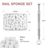 Qufiiry 200 Stück Nail Art Schwämme Mit Metallgreifer, Nagelkunst Schwammpinsel, Maniküre Zubehör Für Nägel, Um Eine Varavländ Von Gradient Nail Art Patterns To Create(White)