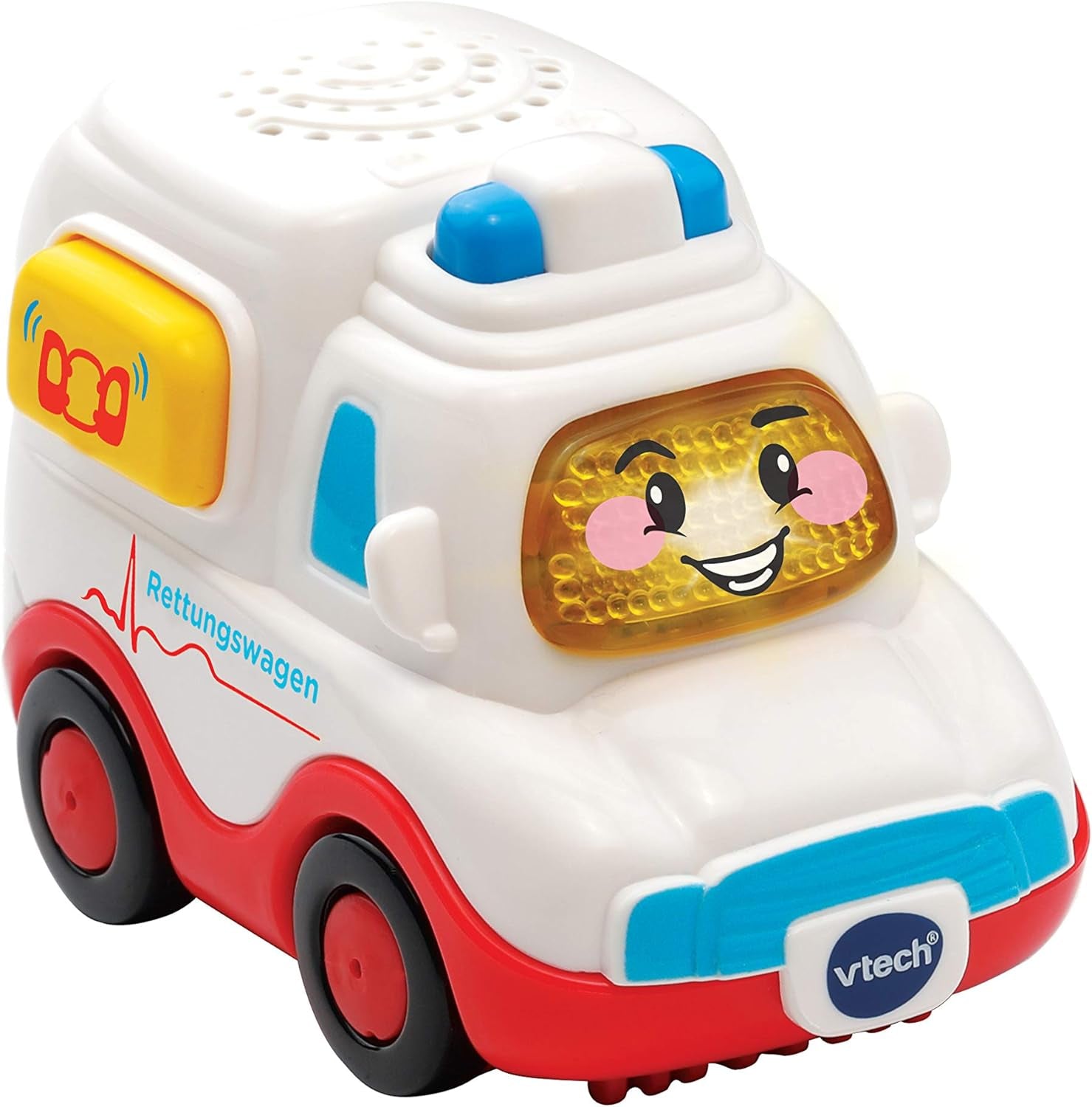 Vtech TUT TUT Baby Flitzer – Krankenwagen – Spielzeugauto mit Musik, Lichtknopf, interessanten Sätzen und Geräuschen – für Kinder im Alter von 1–5 Jahren, 8,8 x 5,5 x 7 cm. Bebe Toys Naty Shop Standardtitel