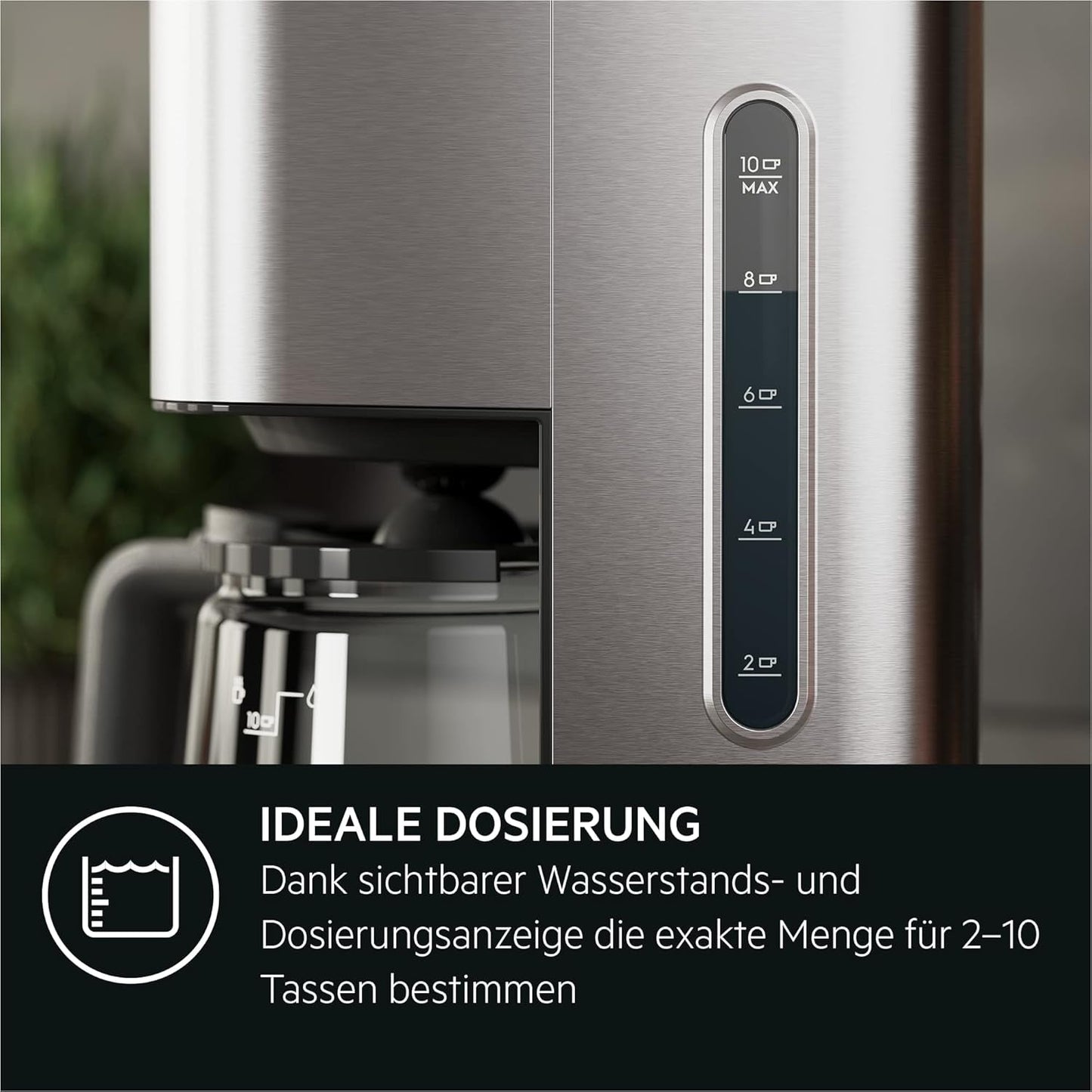 AEG Deli 5 Espressomaschine, 1,5 l, programmierbarer Timer, Warmhaltefunktion, Sicherheitsstopp, Wasserstandsanzeige, optimale Dosierung, Anti-Tropf-Funktion, Edelstahl, CM5-1-6ST