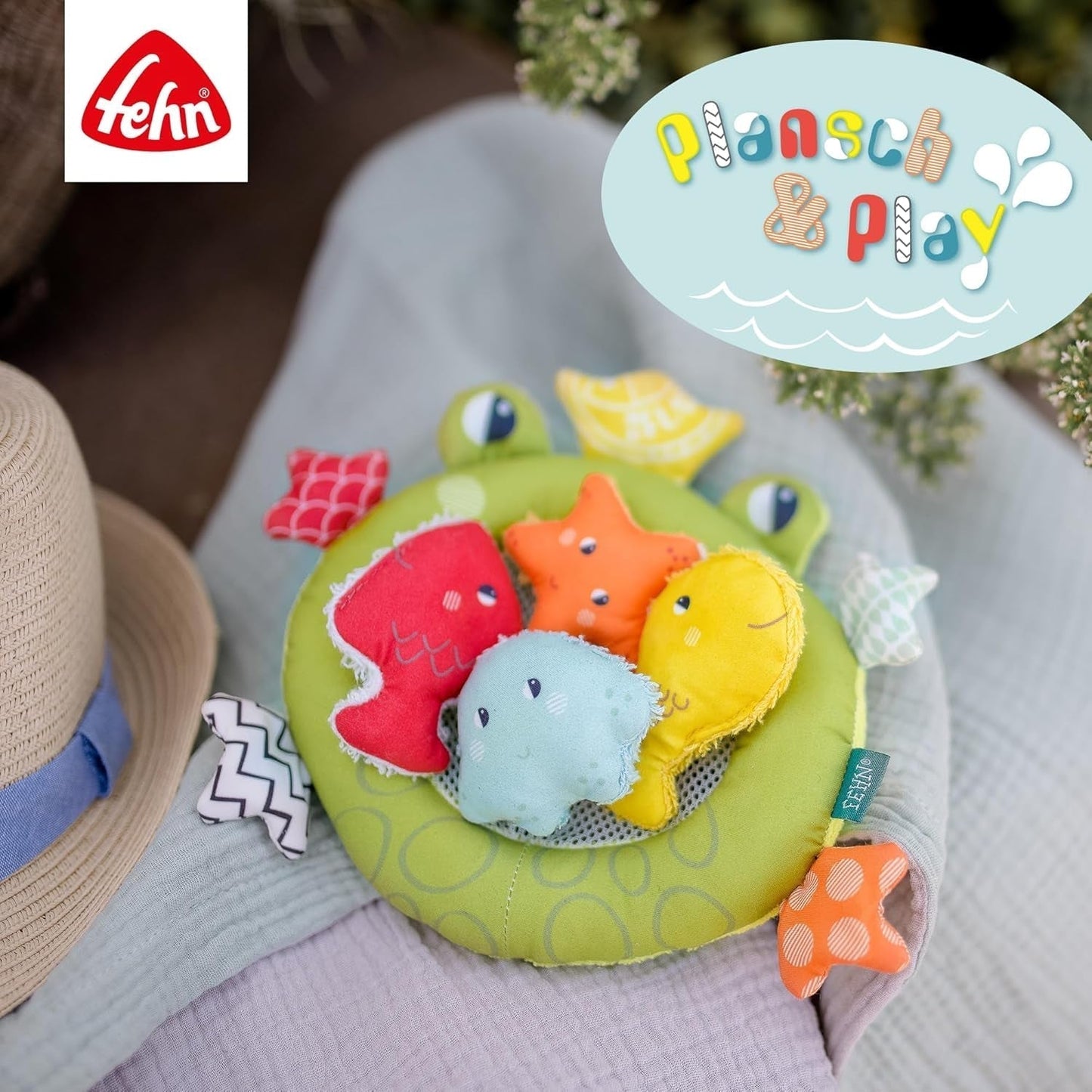Fehn Badenetz Frosch – Baby-Badespielzeug für die Badewanne – Schwimmendes Wasserspielzeug für fröhlichen Badespaß – Badespielzeug für Babys und Kleinkinder ab 0+ Monaten Babyspielzeug Naty Shop