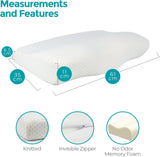 Edihome Nackenstützkissen, Nackenschmerzlinderungskissen, 50 x 30 x 10 cm, Memory-Schaum-Nackenkissen, orthopädisches Kissen, ergonomischer doppelter Baumwollbezug, hypoallergen