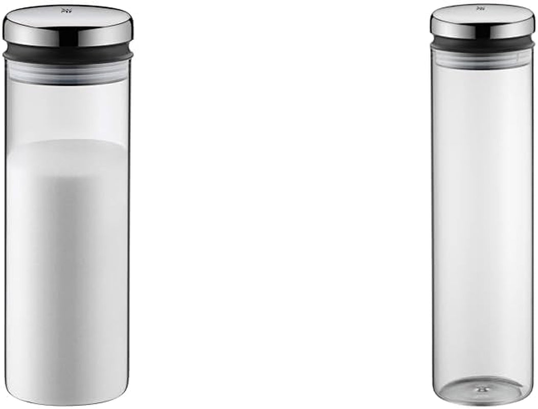 WMF Depot-Vorratsglas aus Glas, 1,5 l, Höhe 28,5 cm, Vorratsglas mit Deckel & Depot-Vorratsglas aus Glas, 2 l, Höhe 36 cm, Vorratsglas mit Deckel, Lebensmittelaufbewahrungsboxen, Naty Shop, 2 l Glasbehälter-Packung