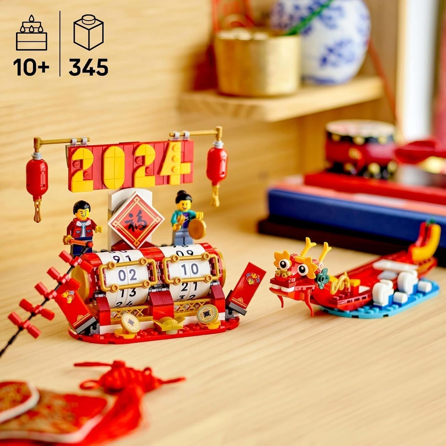 LEGO Feiertagskalender, chinesisches Weihnachtsgeschenk für Jungen und Mädchen, Bauset zum Mondneujahr, ermöglicht Kindern fantasievolles Spielen, festliches Spielzeug, chinesische Neujahrsdekoration 40678 Bausets Besuchen Sie den LEGO-Store