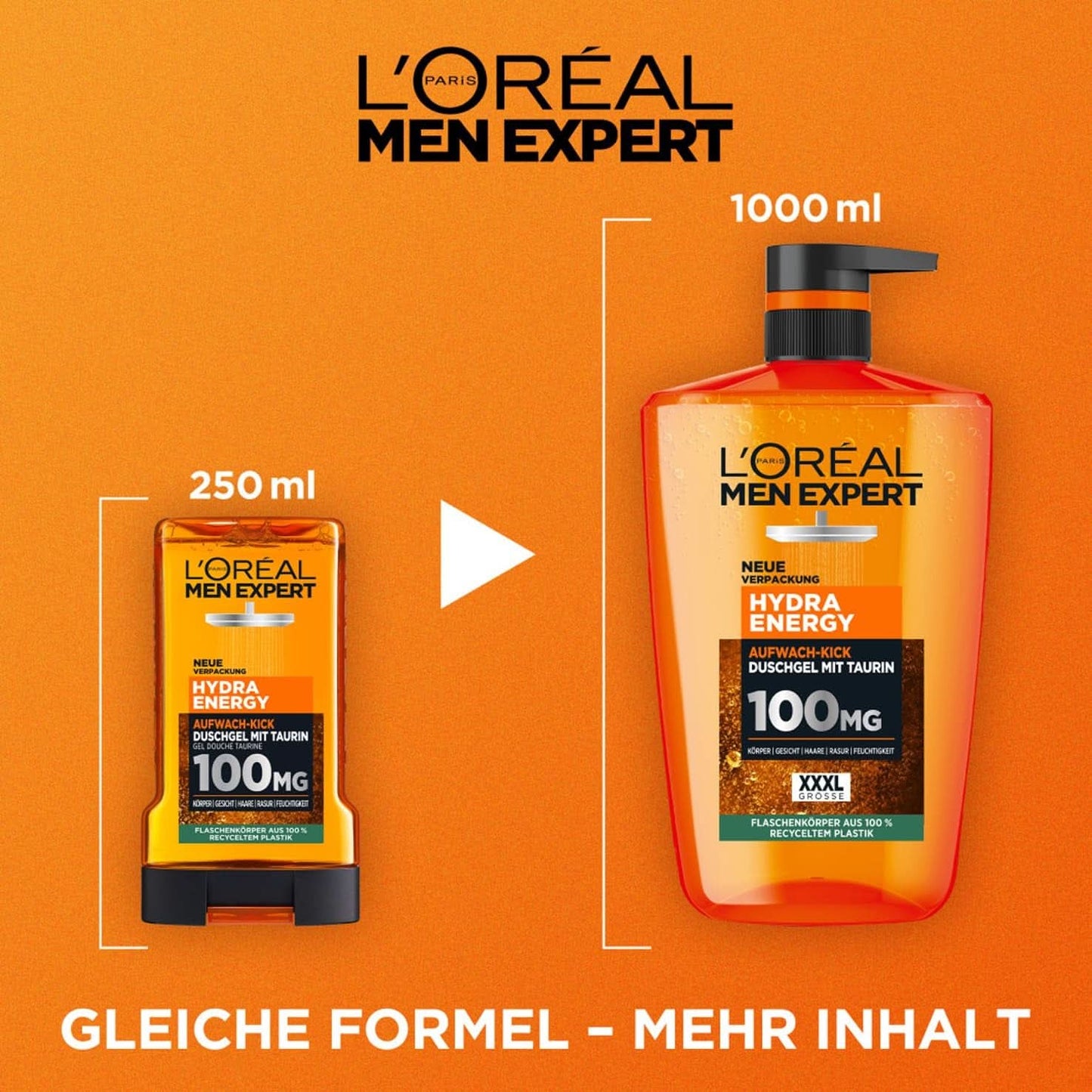 L'Oréal Men Expert XXXL Duschgel und Shampoo für Männer, 1 Liter Naty Shop