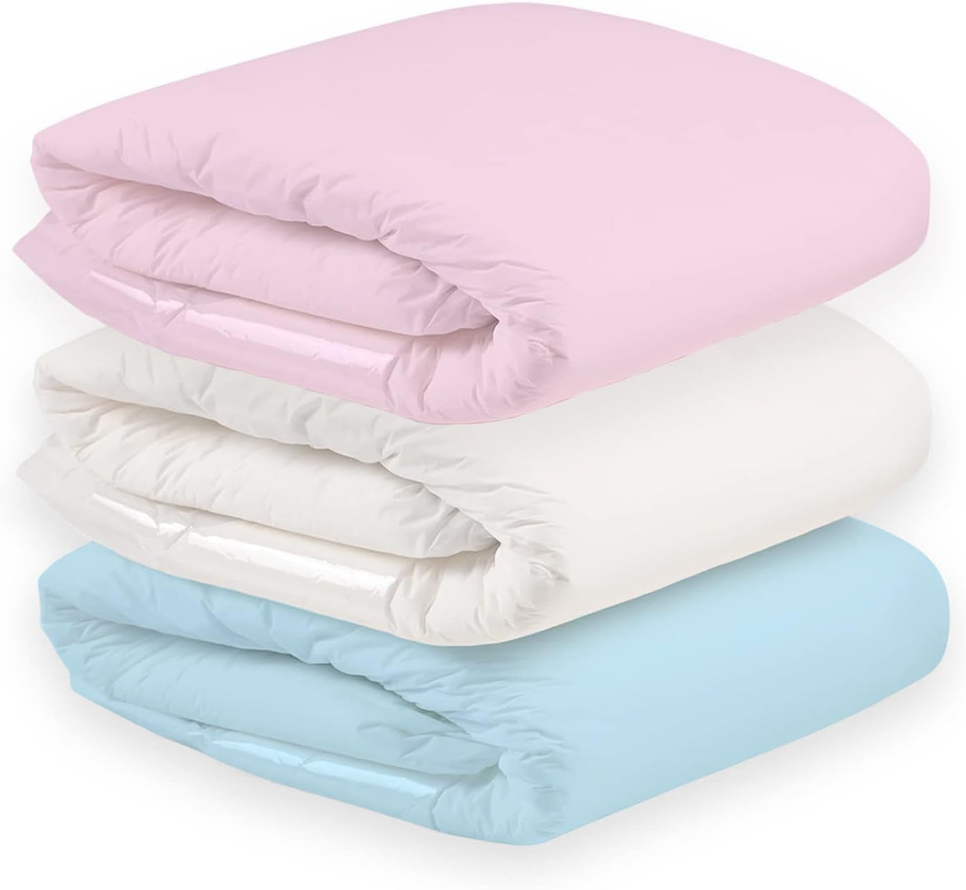 CutiePlusU Windeln für Erwachsene, trockene Oberfläche, maximale Saugfähigkeit über Nacht, Einweg-Inkontinenzwindel – Blau, Rosa, Weiß, 3er-Pack (Mittel 71–96 cm)