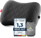 HIKENTURE Aufblasbares Camping-/Reisekissen mit abnehmbarem Kissenbezug, ergonomisches Kissen, bequemes Nackenkissen für Reisen/Outdoor, aufblasbares Reise-Nackenkissen (grün) ... Orthopädische Nackenkissen Naty Shop Schwarz