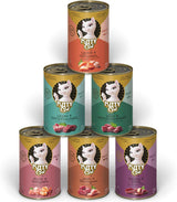 KITTY Cat Paté Mix 2, 6 x 400g, Nassfutter für Katzen im Probierpaket, getreidefreies Futter mit Taurin, Lachsöl und Grünlippmuscheln, Alleinfuttermittel mit hohem Fleischanteil, hergestellt in Deutschland