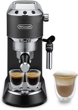 De'Longhi Dedica Style EC 685.B – Espressomaschine mit Siebträger, Espressomaschine mit professionellem Milchaufschäumer, nur 15 cm breit, für gemahlenen Kaffee oder ESE-Kapseln, 1 l Wassertank, schwarz