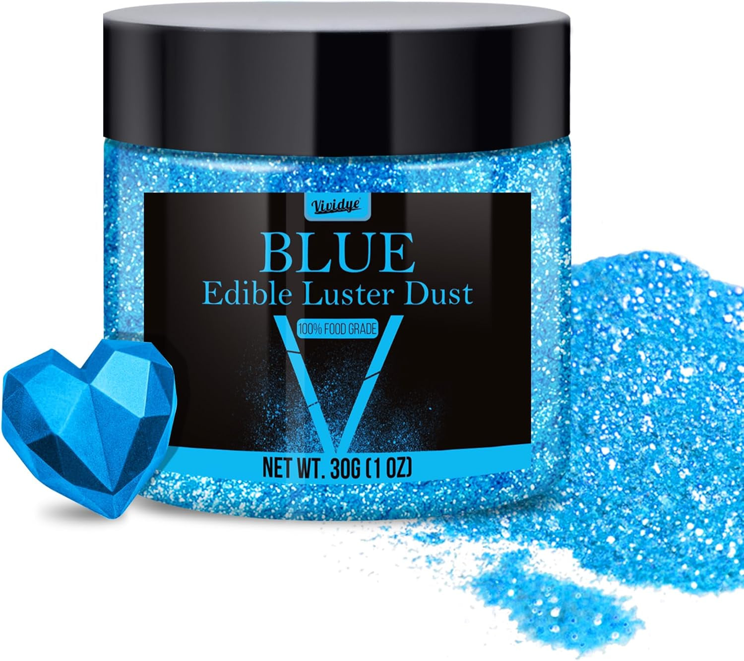 Essbarer Glitzer-Glitter – 4 Farben essbares Glitzerpulver, Glitzerpulver für Getränke, Lebensmittel, Kuchen – essbares metallisches Lebensmittelfarbpulver zum Backen, Cocktails – 5 g/Flasche
