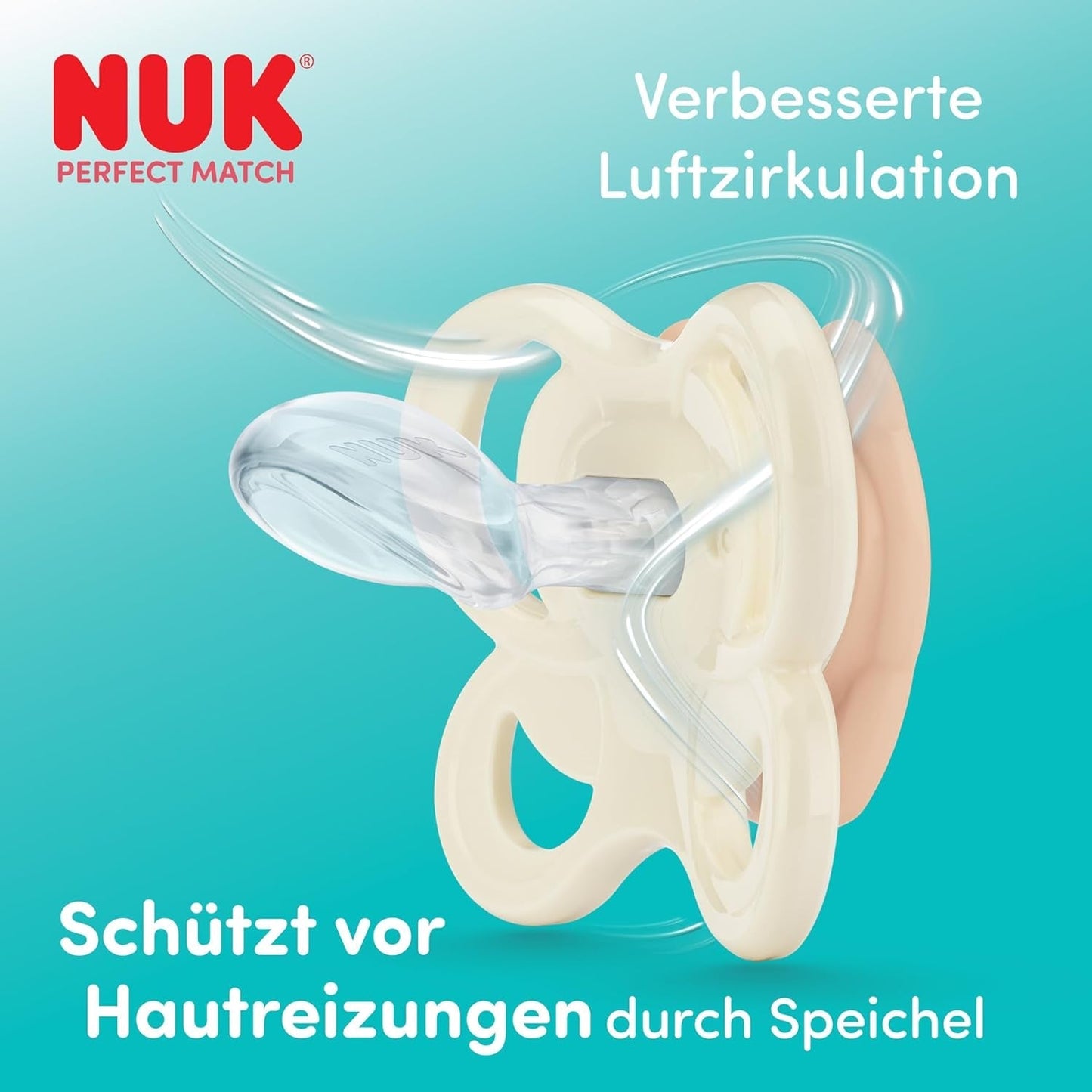 NUK Perfect Match Luftschnuller für Babys | 0-6 Monate | Kieferorthopädische Schnuller, die die Luftzirkulation fördern und durch Speichel verursachte Hautausschläge verhindern | 95 % Akzeptanz bei Babys** | Disney Winnie Puuh | 2 Stück