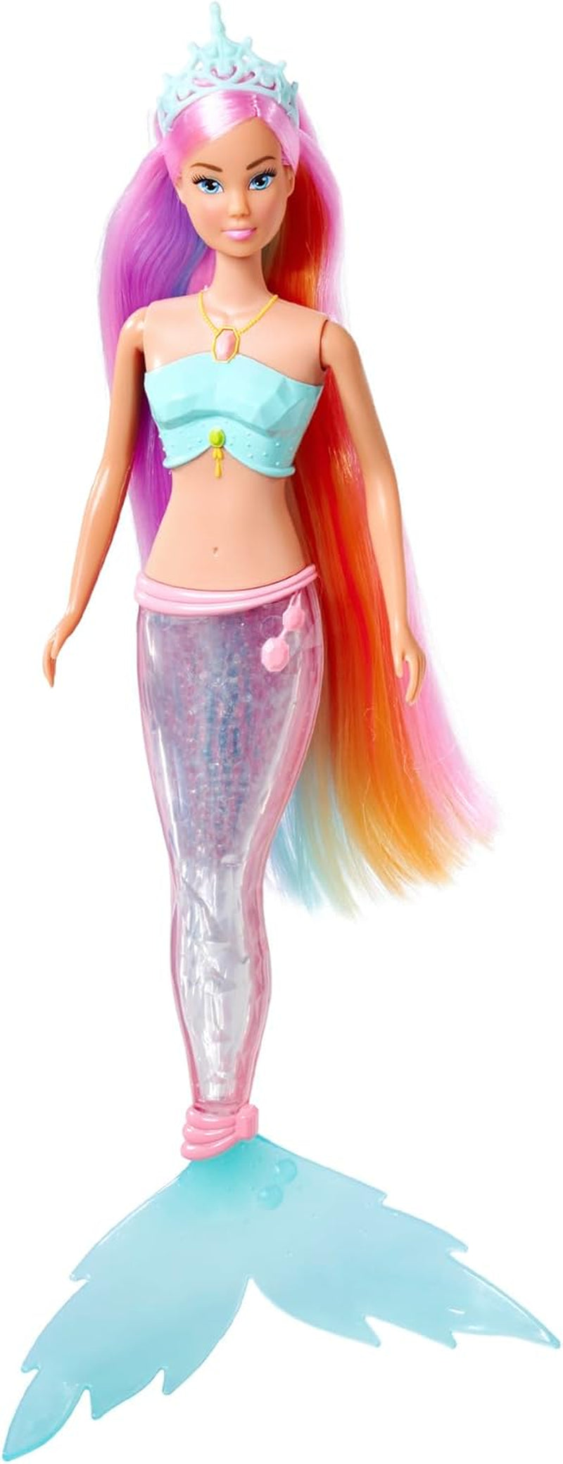 Steffi Love Magic Rainbow Mermaid, Meerjungfrauenpuppe mit Magic Rainbow Light-Funktion und extra langen Haaren, 39 cm, ab 3 Jahren
