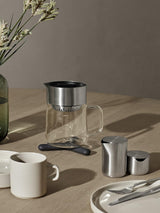 blomus -BASIC- Mattierter Edelstahl-Mixer mit Deckel, Fassungsvermögen 120 ml, eleganter Milchbecher, spülmaschinenfest (H/B/H: 8,3 x 6,1 x 5,7 cm, Edelstahl, 63618)