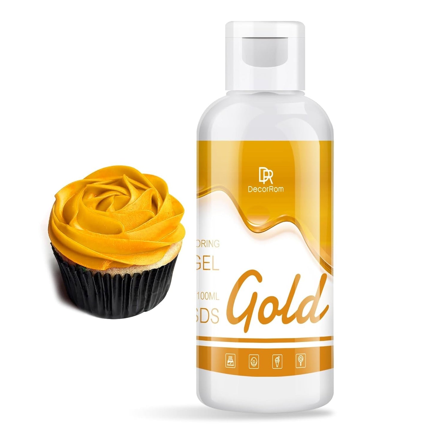 Gel-Lebensmittelfarbe – 120 g konzentrierte Lebensmittelfarbe zum Dekorieren von Kuchen, Backen, Keksen, Macarons – zuckerfreie Lebensmittelfarbe für Getränke, Kuchendekoration, DIY-Schleim, Osterei (weiß)