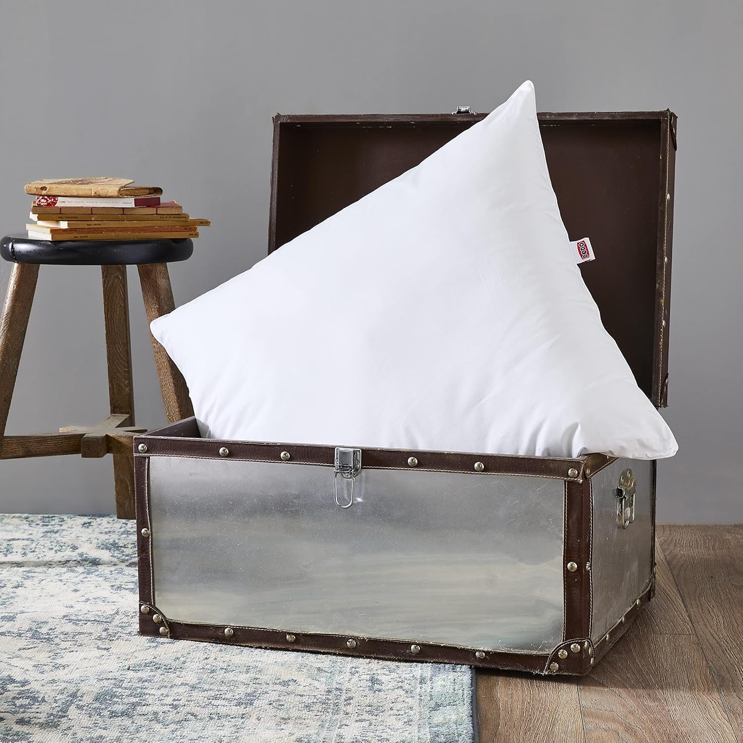DODO 64476 Calgary Kissen, Daunen/Gänse- und Entenleder, 65 x 65 cm, Weiß Standard Naty Shop Unique Pillows