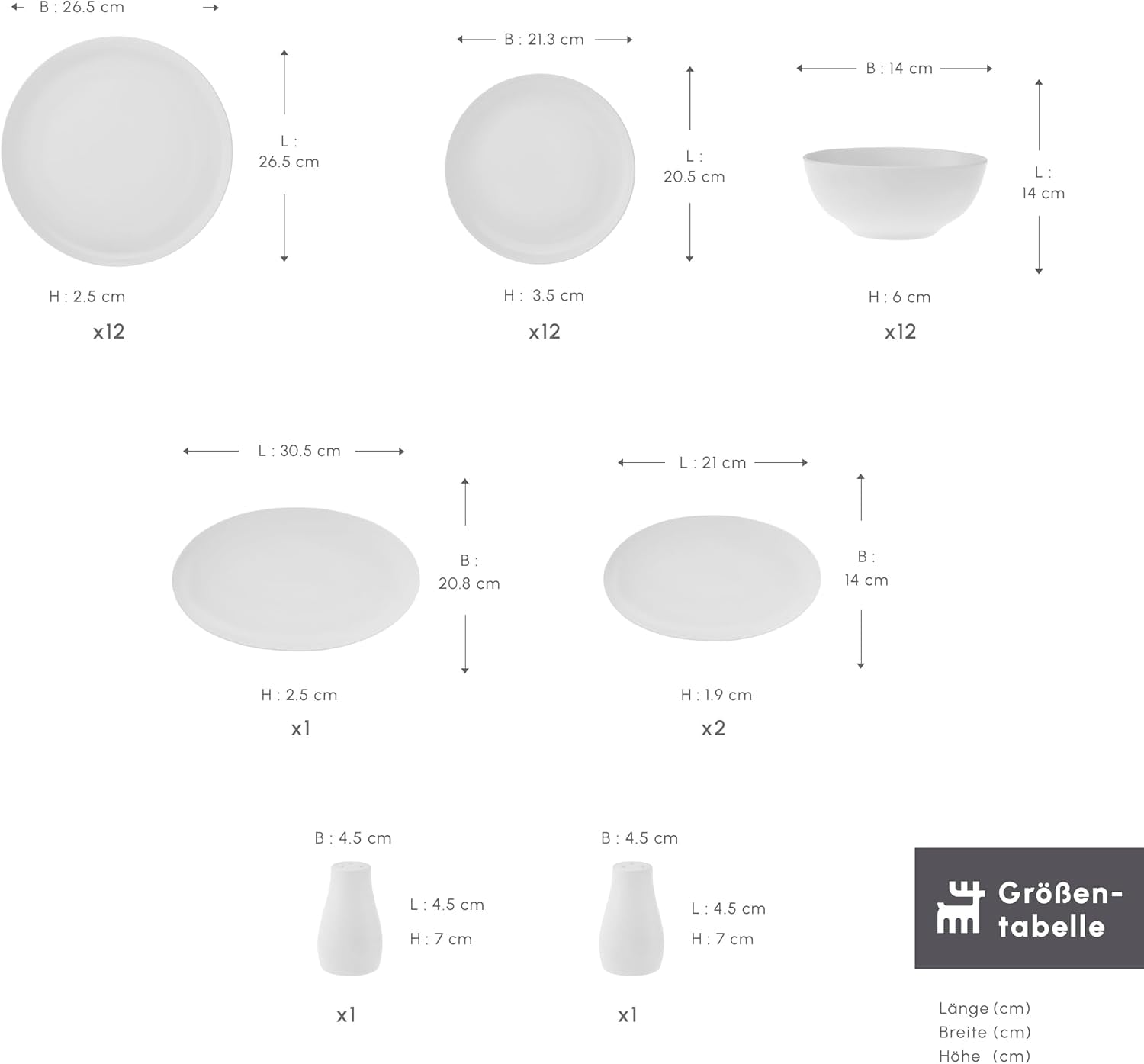 Karaca Allure Geschirrset für 12 Personen, New Generation Bone – Raffiniertes Set für eine anspruchsvolle Esskultur