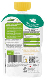 FRECHE FREUNDE Bio-Quetsch-Früchtebeutel mit Äpfeln, Bananen, Spinat und Gurke, püriertes Obst und Gemüse im Quetschbeutel für Babys ab 6 Monaten, vegan, 6er-Pack (6 x 100 g)