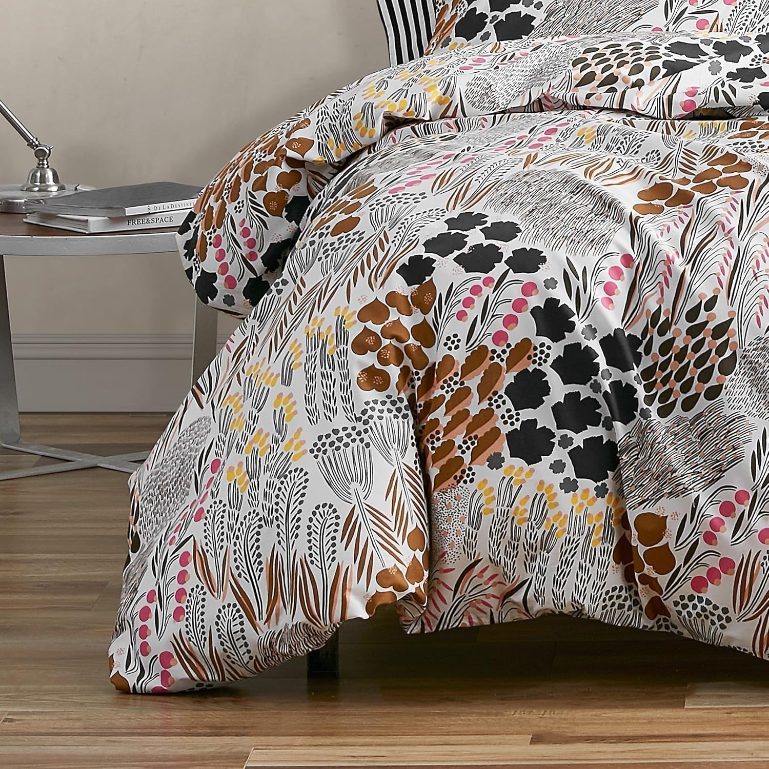 MARIMEKKO Queen-Bettwäsche-Set, Baumwollperkal-Bettwäsche mit passenden Kissenbezügen, ganzjährige Heimdekoration (Pieni Letto, mehrfarbig, Queen-Size-Bett) Naty Shop Bettdecken und Steppdecken