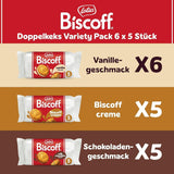 Lotus Biscoff | Doppelte Kekse-Sortenpackung | 3 Sorten: Biscoff Cream, Vanille- und Schokoladengeschmack | 5 Doppelkekse pro Packung | Inhaltsstoffe natürlichen Ursprungs | Keine Farbstoffe | 16 x 50g | 800g