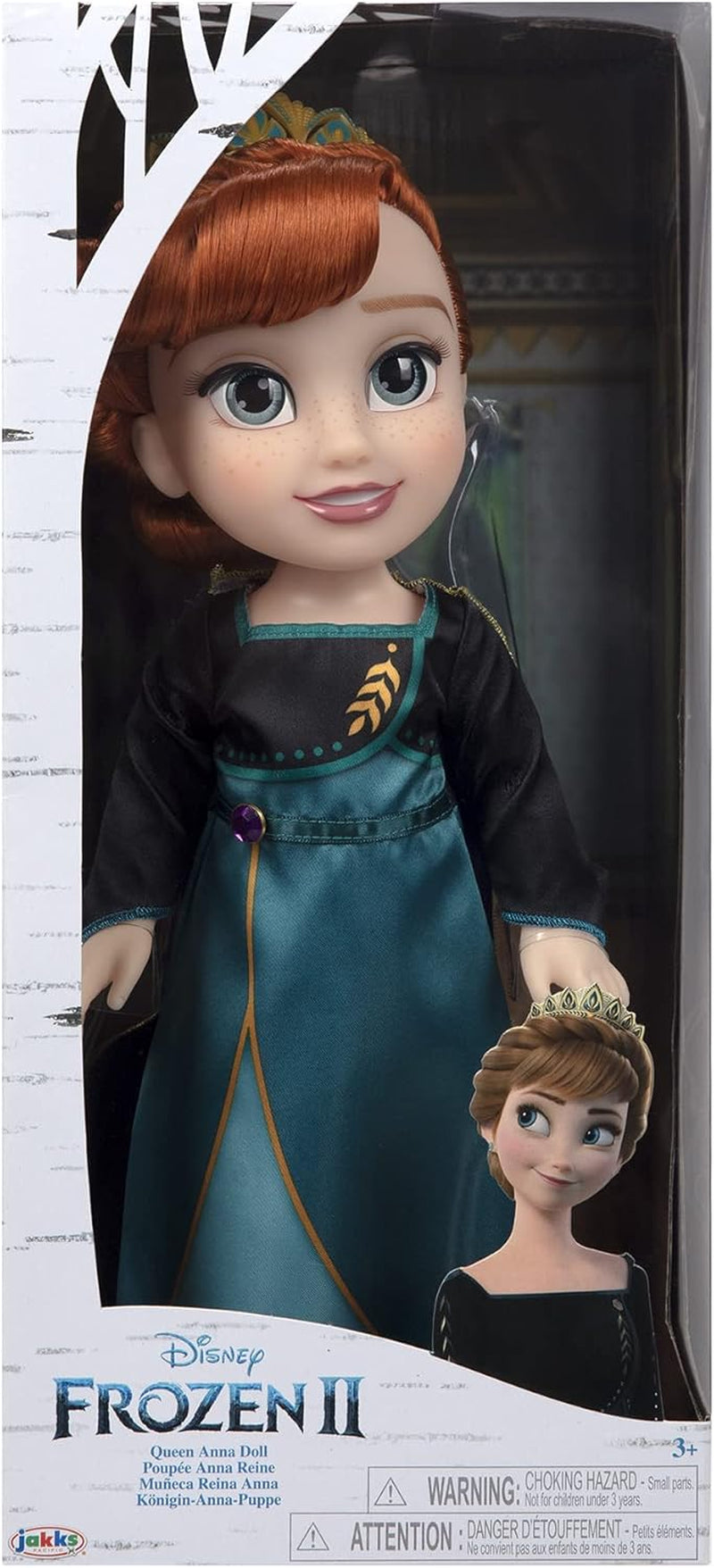 Disney Frozen 2 Anna Doll – eine 35 cm große bewegliche Puppe in einem ikonischen Modekleid mit dem Arendelle-Wappen und einer Tiara für zusätzlichen Spaß, für Mädchen ab 3 Jahren