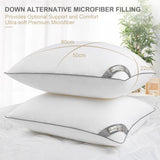 Bedstory-Kissen, 2er-Pack, Hotelqualität, alternatives, unterstützendes, hypoallergenes Schlafkissen für Bauch-, Rücken- und Seitenschläfer. Naty Shop Standardkissen