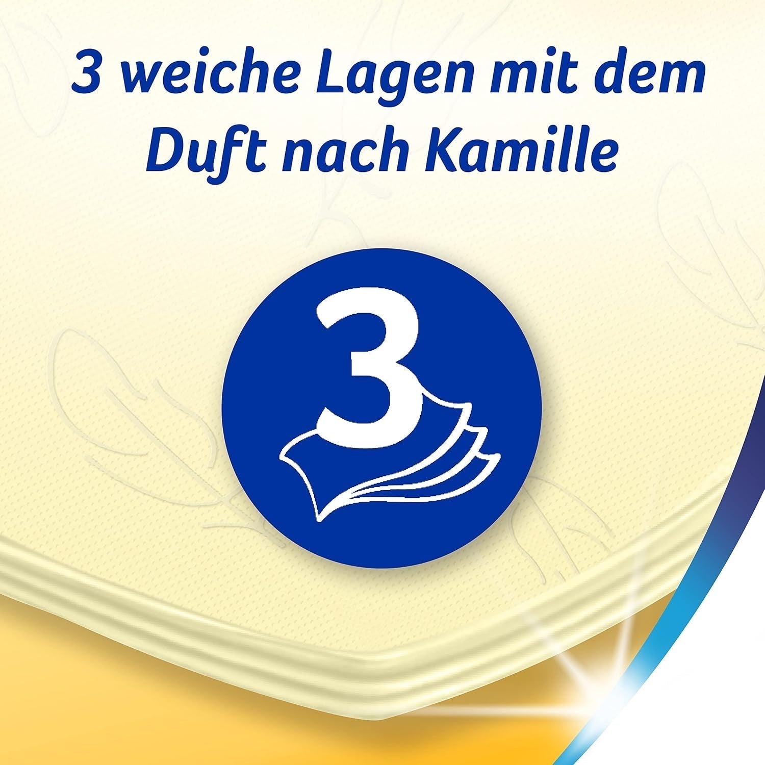 Zewa bewährtes Kamille-Toilettenpapier mit Strohhalm, 7 x 8 Rollen