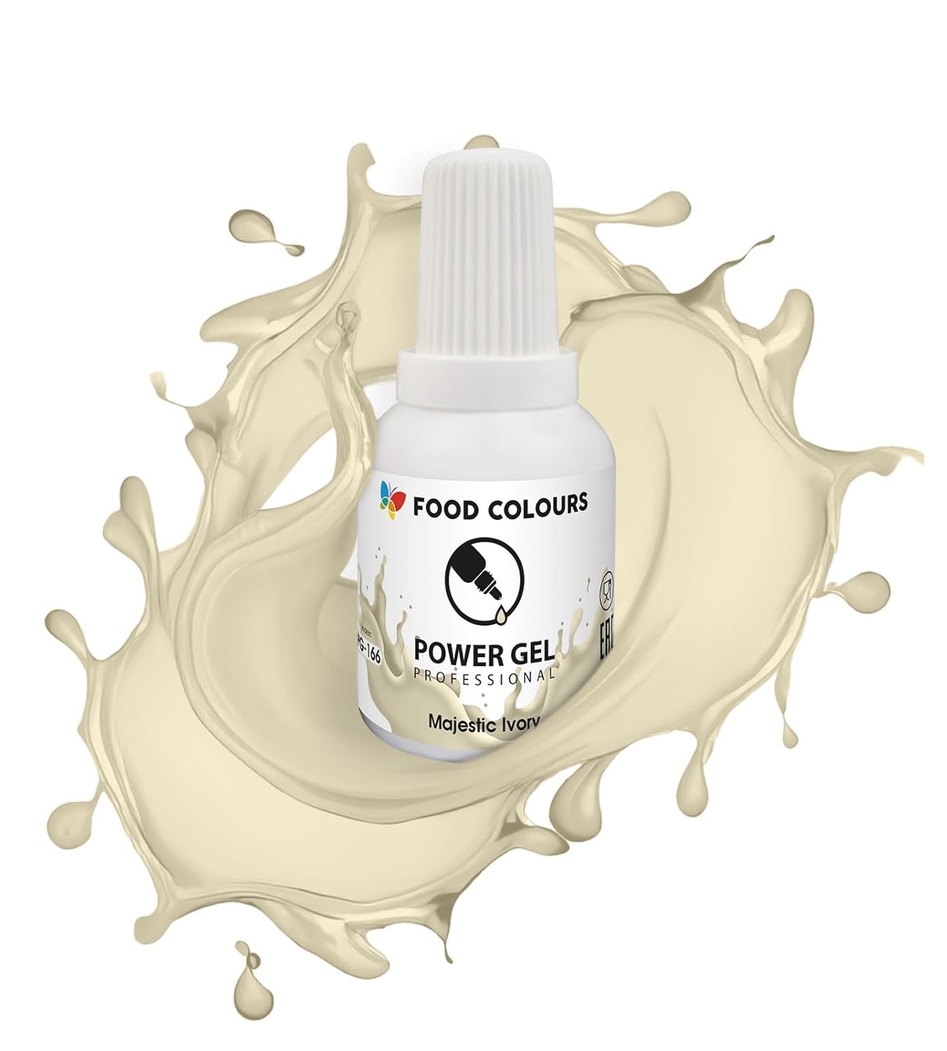Gel-Lebensmittelfarbe, Beige, Champagnerfarbe, 20 g. Lebensmittelfarbe für ein breites Anwendungsspektrum zum Dekorieren von Kuchen, Torten, Sahne, Biskuit, Royal Icing, Macarons.