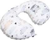 Medi Partners Baby-Nackenkissen, Nackenstütze, 100 % Baumwolle/Minky, Baby-Nackenkissen für Auto, Kinderwagen, Reisen, Reisen, Schlafen, Nackenkissen, Schlummerrolle (REH mit grauem Minky). Zervikale orthopädische Kissen, Naty Shop, Reinigung mit grauem Minky