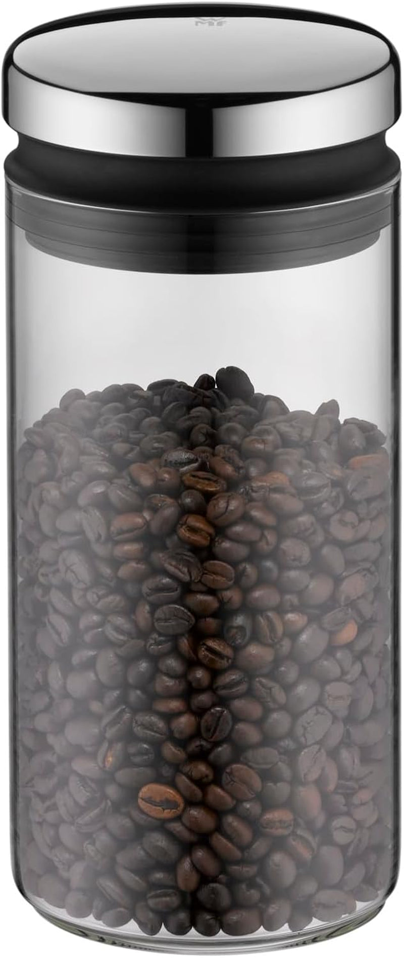 WMF Depot 1L Glas-Vorratsdose, Höhe 21,5 cm, Vorratsdose mit Deckel, Kaffeebohnenbehälter, Müslidose, Frischhaltedose mit breiter Einfüllöffnung (4er-Pack), Frischhaltedosen Naty Shop