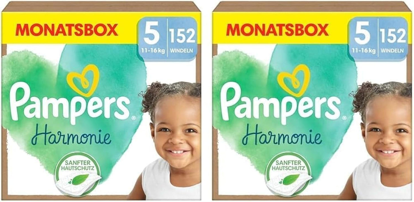 Pampers Harmony Windeln, Größe 4, 174 Windeln, 9 kg–14 kg, sanfter Hautschutz mit 100 % Pampers-Schutz