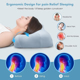Royalisneeo Beauty-Kissen gegen Rücken-, Bauch- und Seitenschmerzen, Nacken- und Schulterschmerzen-Kissen, Anti-Falten-Anti-Aging-Memory-Foam-Kissen, blau (Standard), orthopädische Nackenkissen, Naty Shop
