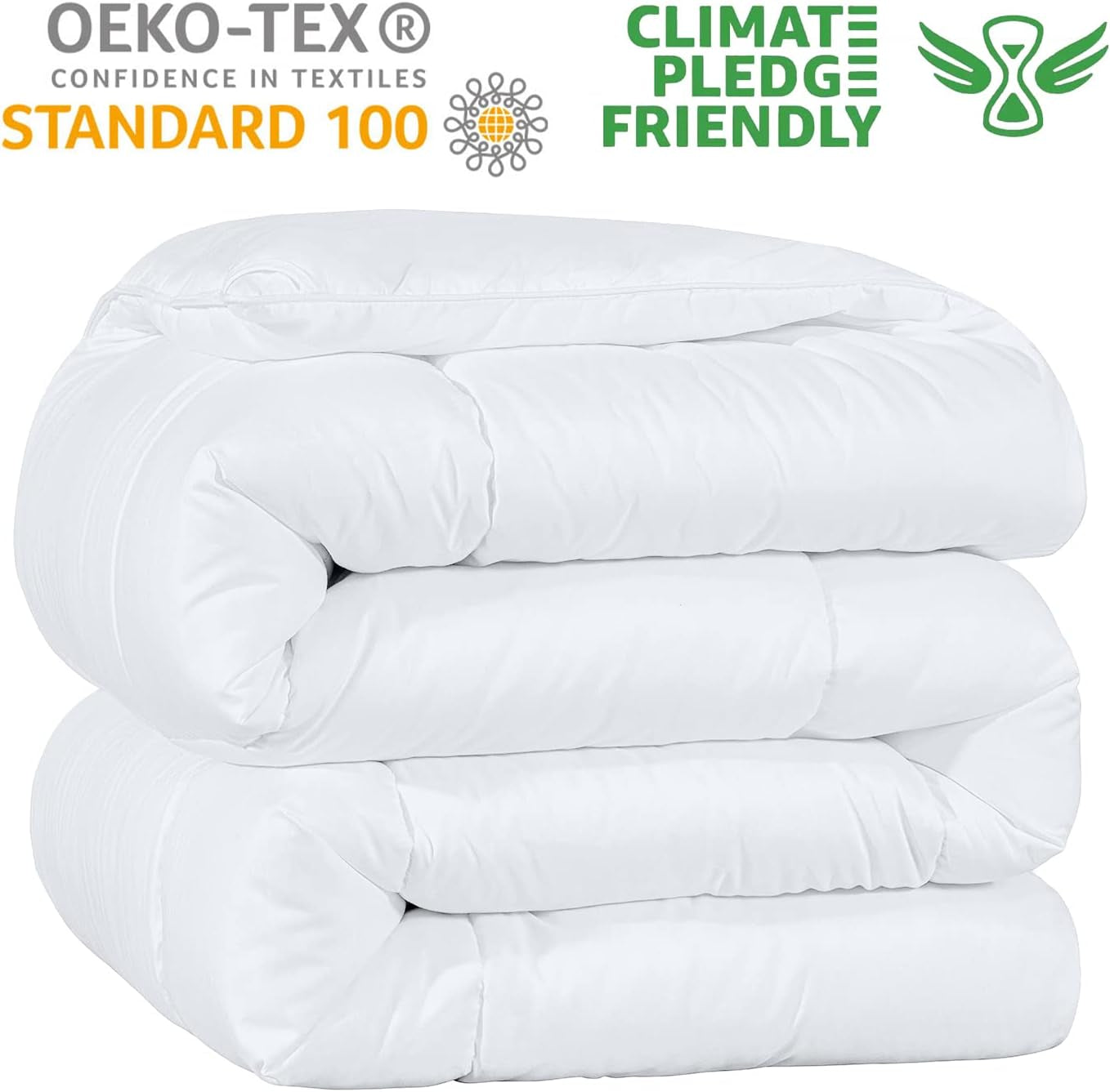 Kingsley Trend Alternative weiße Daunendecke für alle Jahreszeiten, Ganzjahresdecke, King-Size-Bettdecke (2,6 m x 2,3 m), weiche, maschinenwaschbare Bettdecken und Steppdecken, Naty Shop