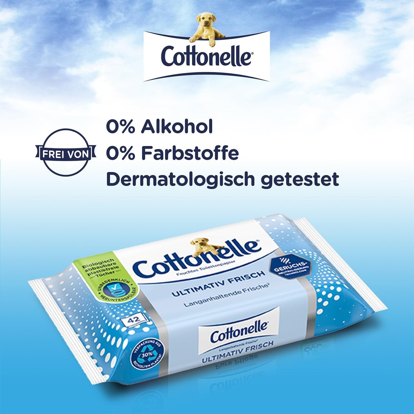 Feuchttücher, Ultimate Fresh, 12 x 42 Tücher, Deodycylx-Technologie, hautfreundlich, alkohol- und farbstofffrei, empfindlich, biologisch abbaubar