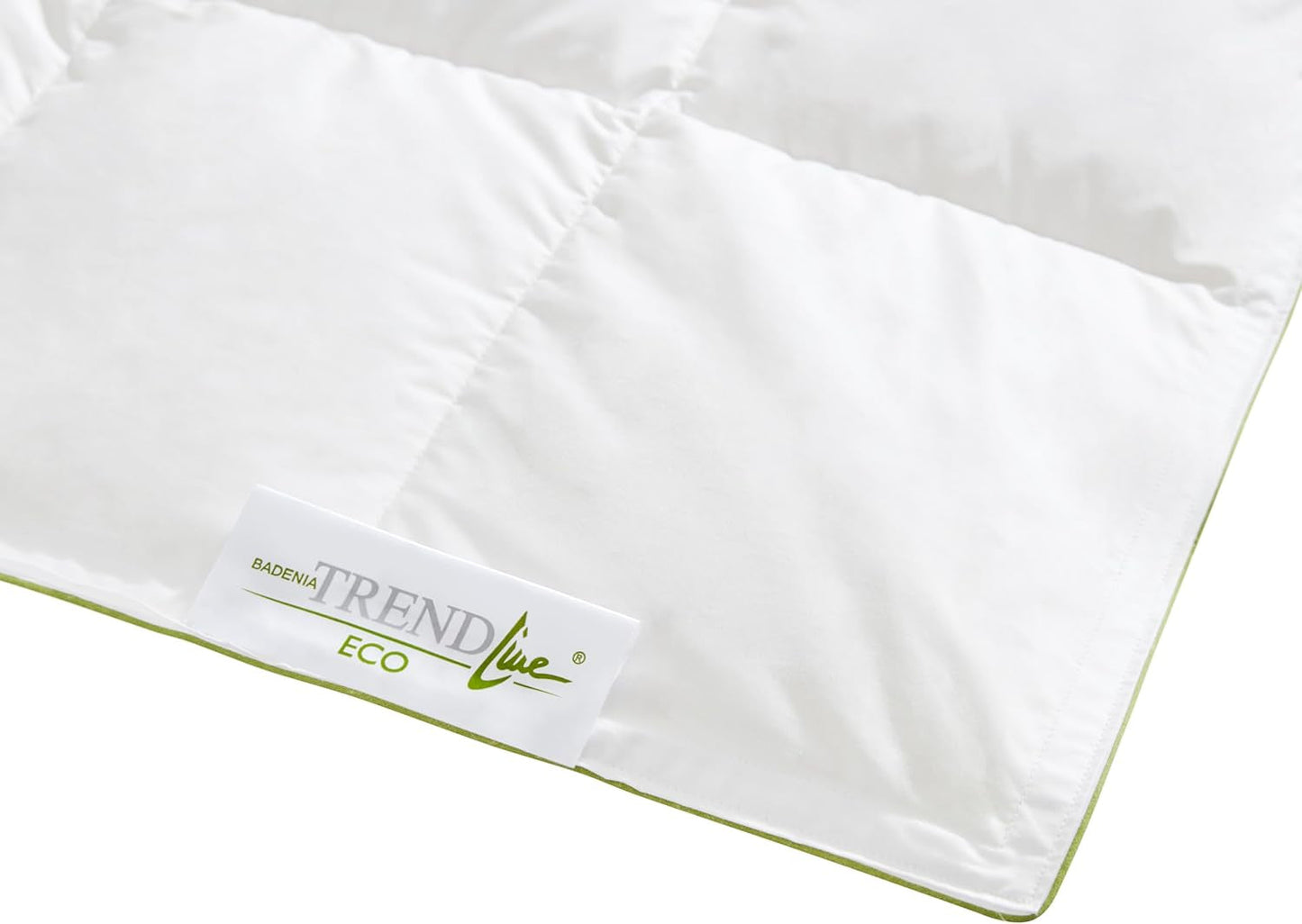 Badenia Trendline Eco warme Bettdecke mit 90 % Daunen und 10 % Federn Klasse I, 135 x 200 cm, weiß, Öko-Tex-zertifiziert, hergestellt nach dem deutschen Qualitätsstandard Steppdecken und Bettdecken Naty Shop
