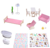 Olivia'S Little World Dreamland Farmhouse Kids Interaktives Puppenhaus aus Holz 3 Etagen mit 13 Puppenmöbelzubehör Weiß TD-13632A Puppenhäuser Naty Shop