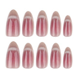 Mouyouglow Kurze magnetische künstliche Nägel, rosa mandelroter Farbverlauf, glitzerndes Katzenauge mit Kleber, rosa rote Ombre-Glitzer-Phototherapie-künstliche Nägel für Frauen und Mädchen