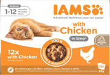 IAMS Delights Kitten Nassfutter - Multipack Katzenfutter mit Hunn in Sauce, hochwertiges Futter für Junior Kätzchen von 1-12 Monaten, 12 x 85 g