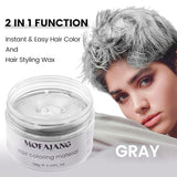 Temporäre Haarfarbe, Styling-Haarton für Männer und Frauen, natürliche Haarpomade, Haarfärbewachs für Party, Cosplay und Halloween, 4,23 oz (Silbergrau) Naty Shop Haarfärbemittel