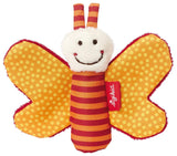 41174 Klapperschlange, rote Sterne, Babyspielzeug für Mädchen und Jungen, empfohlen ab der Geburt, braun & 41181 Schmetterlings-Fangspielzeug, rote Sterne, Babyspielzeug für Mädchen und Jungen, empfohlen ab der Geburt orange, Bebe Naty Shop Toys