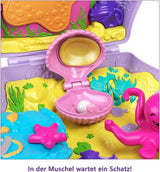 Polly Pocket Sarg Wickeltasche aus Muscheln unter Wasser 2 Puppen 1 U-Boot Polly Pocket Meerjungfrau Spielzeug 4 Jahre altes Spielzeug GNH11 Naty Shop Puppen