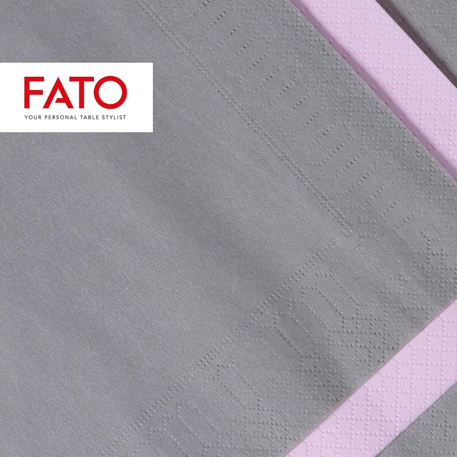 - Einweg-Papierservietten, ideal für Vorspeisen und Cocktails, Packung mit 100 Servietten, Größe 24 x 24, 4-fach gefaltet, 2 Schichten, graue Farbe, 100 % reines Zellulosepapier, FSC-Zertifikat