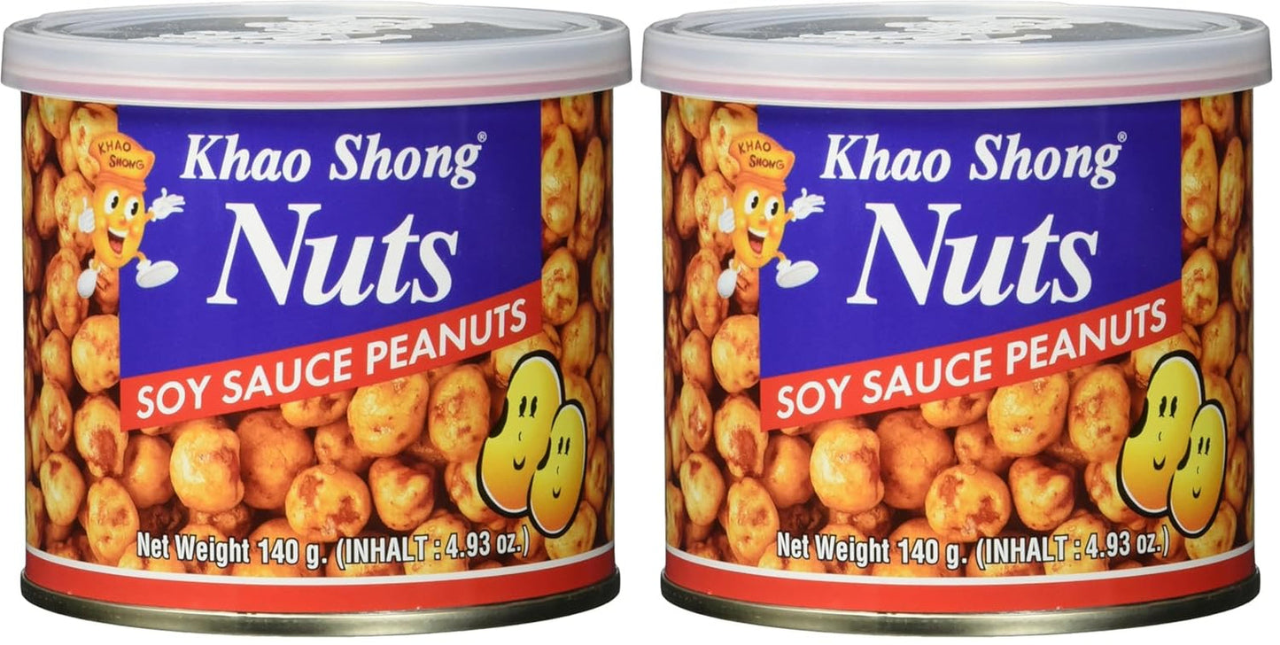 Khao Shong Gebratene grüne Erbsen mit Wasabi, knusprige Erbsen in würzigem Teig, eine fettarme Alternative zu Nüssen, mittelscharf, 1 140-g-Dose | 140 g (1 Packung)